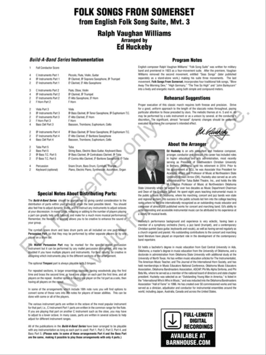 Folk Songs From Somerset Concert Band scores gallery preview page 3