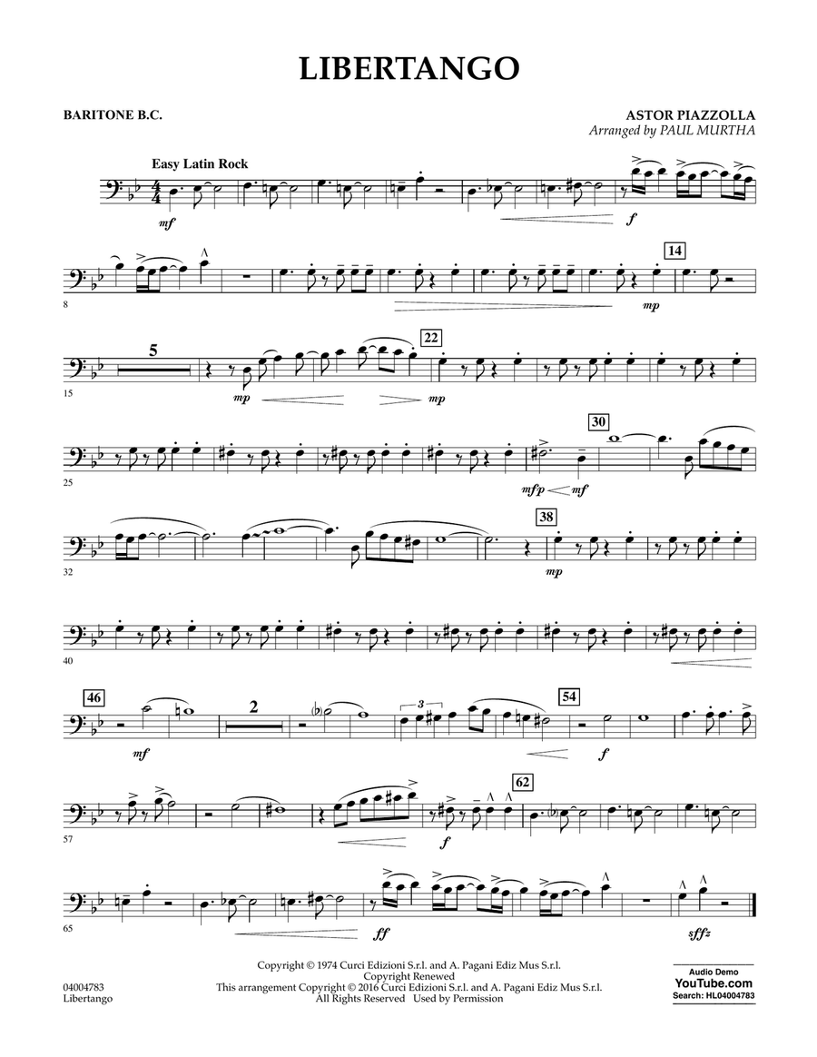 Libertango - Baritone B.C. Concert Band scores gallery preview page 1