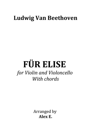 Book cover for Für Elise - for Violin and Violoncello With chords
