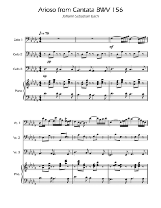Arioso BWV 156 - Cello Trio w/Piano