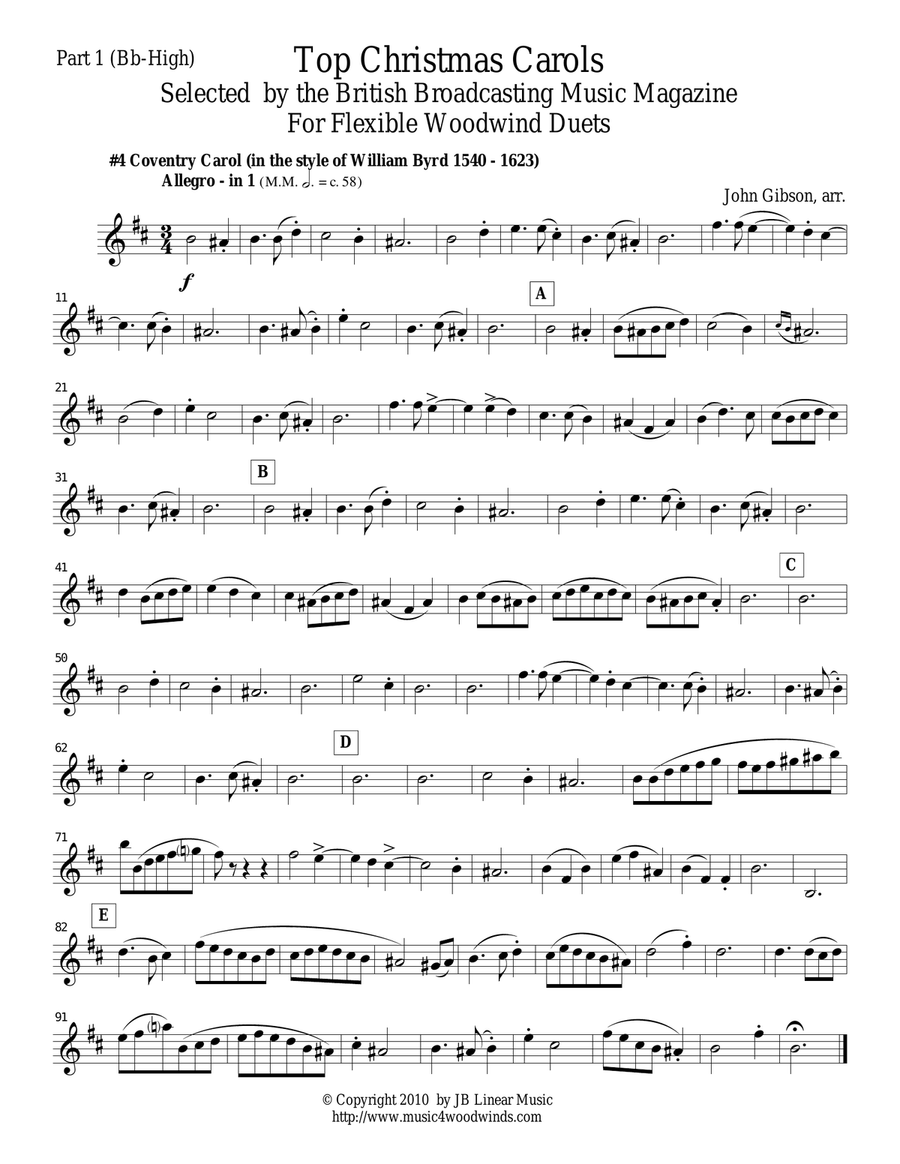 Coventry Carol for Woodwind Duet Woodwind Duet scores gallery preview page 4