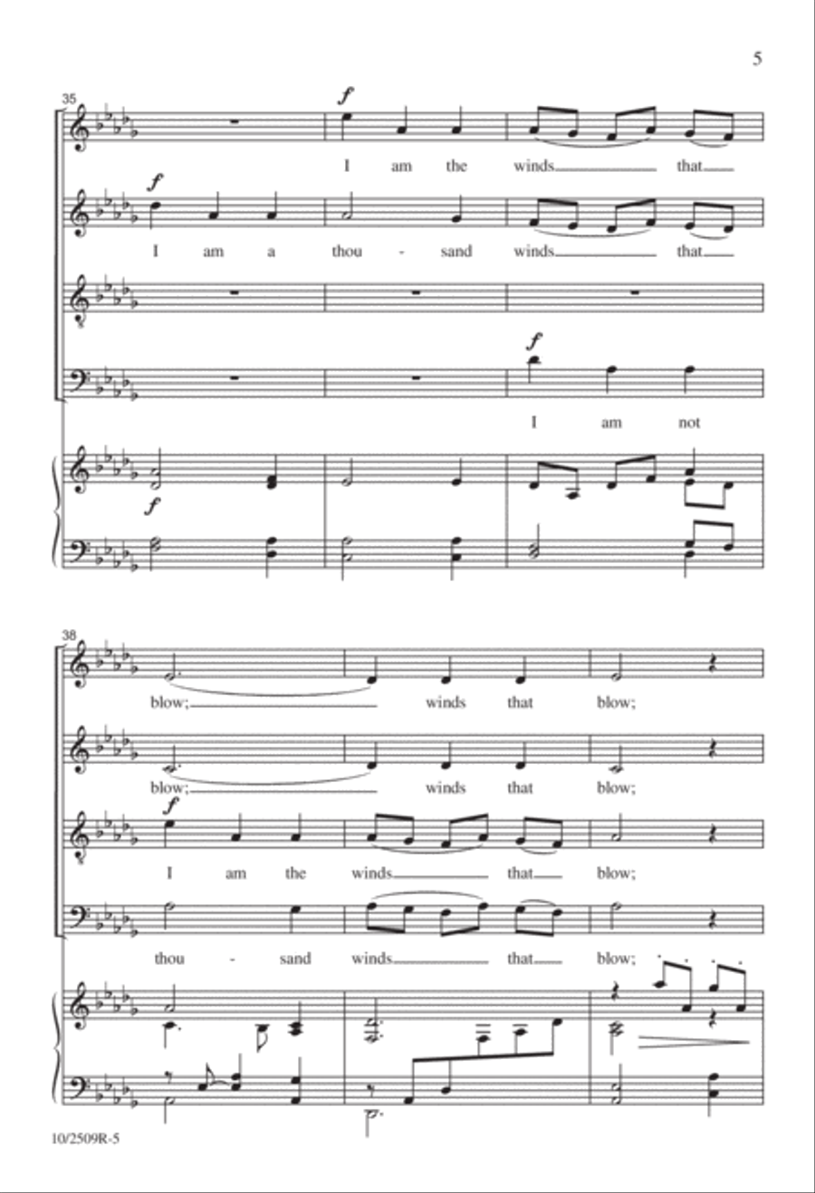 Do Not Stand at My Grave and Weep 4-Part scores gallery preview page 5