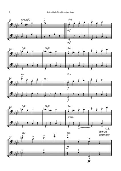 In the Hall of the Mountain King - Trombone Duet with Chord Notations image number null
