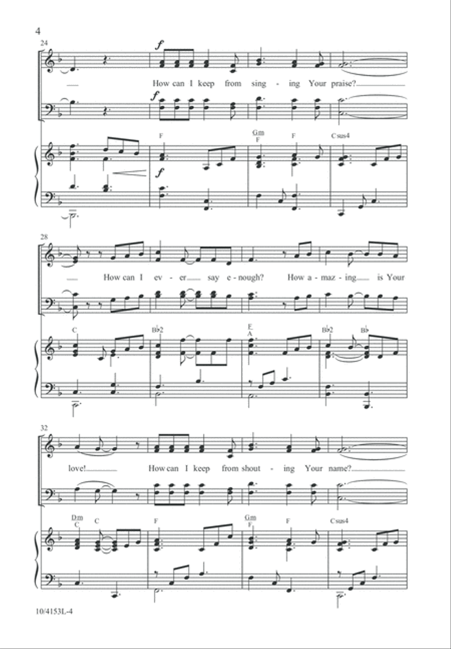 How Can I Keep from Singing? 4-Part scores gallery preview page 5