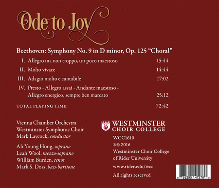 Ode to Joy!  - Beethoven Symphony No. 9 in D minor, Op. 125  "Choral"
