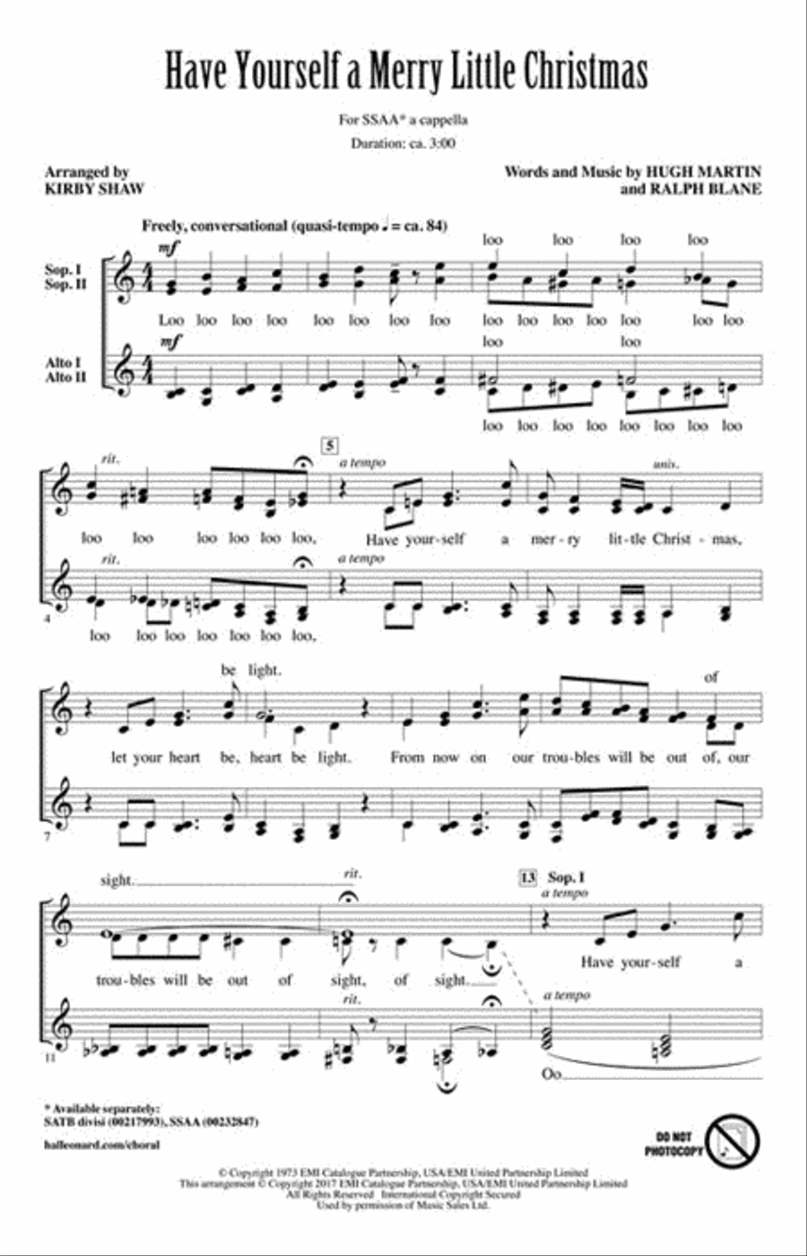 Have Yourself a Merry Little Christmas SSAA scores gallery preview page 2