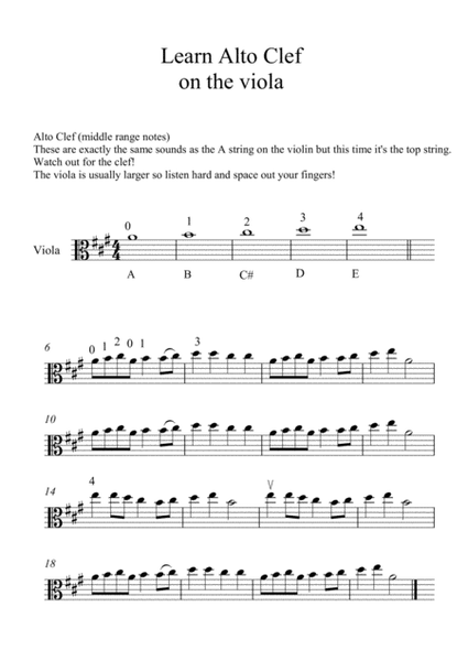 Learn the alto clef on the Viola