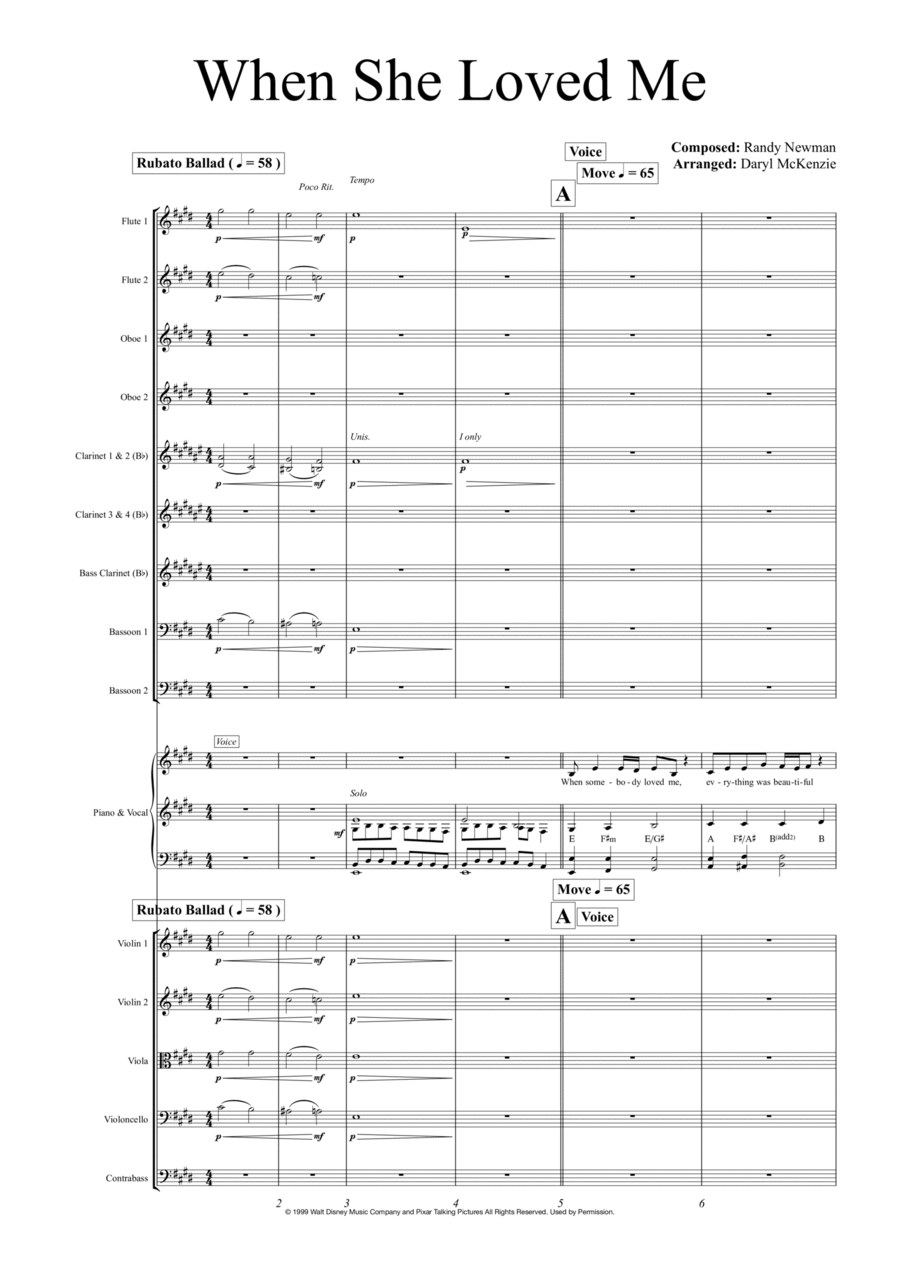 When She Loved Me Full Orchestra scores gallery preview page 1