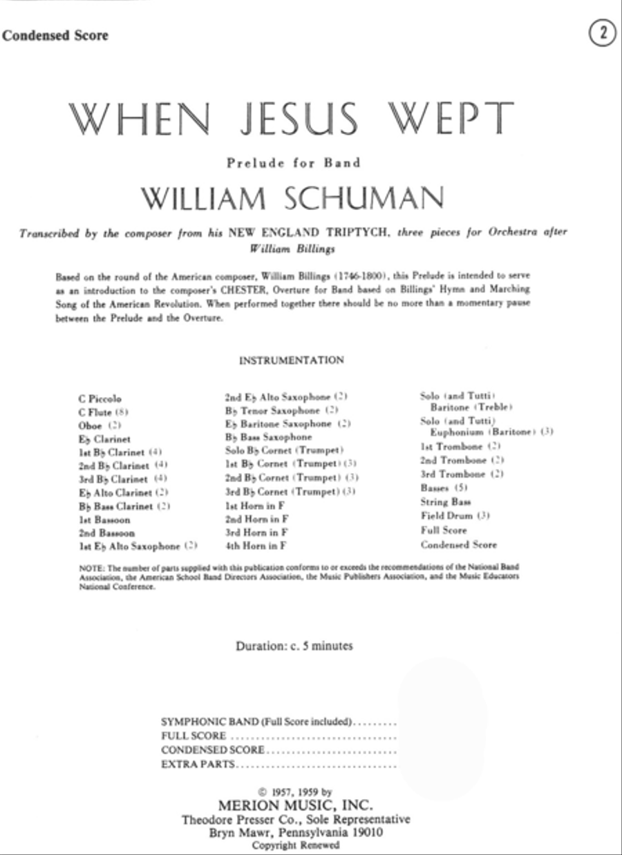 When Jesus Wept Concert Band scores gallery preview page 1