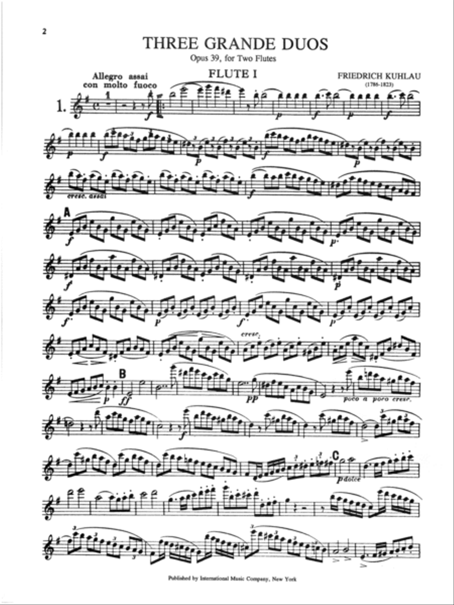 Three Grande Duos, Opus 39 Flute Duet scores gallery preview page 2