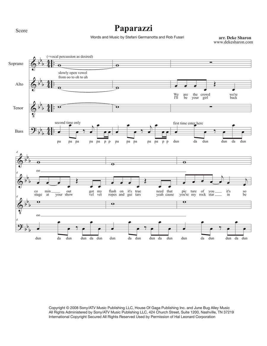 Paparazzi Paparazzi 4-Part scores gallery preview page 1
