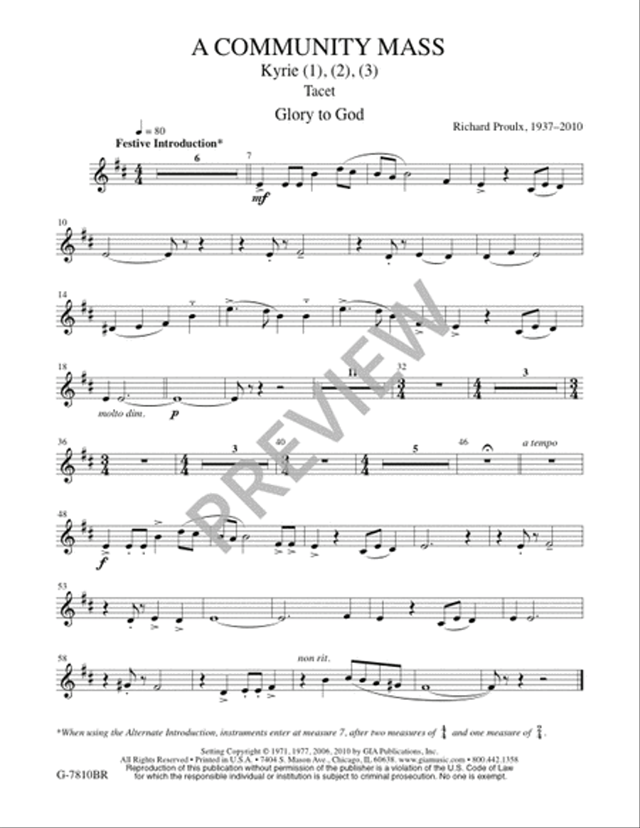 A Community Mass - Brass and Percussion edition Flute scores gallery preview page 15