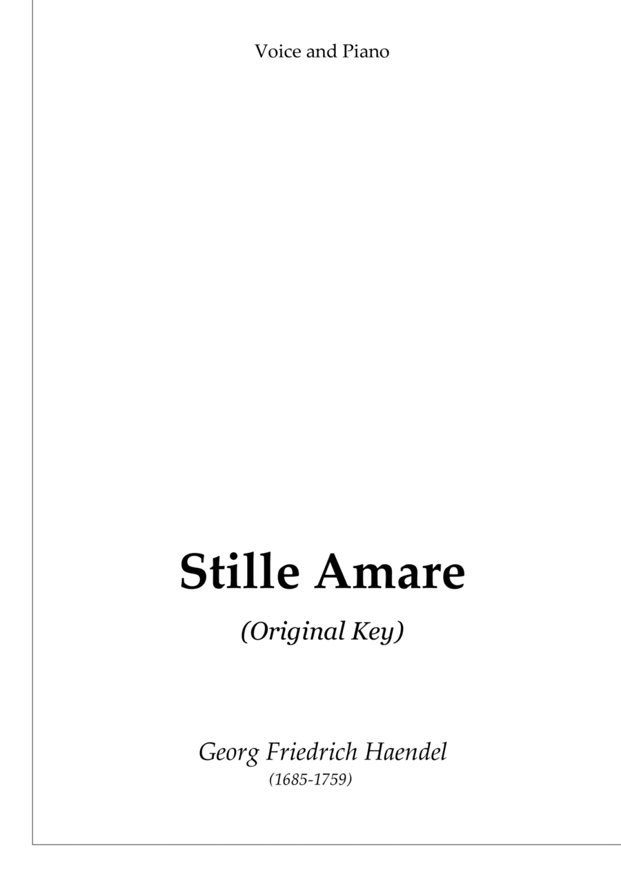 Stille Amare (original key) Voice scores gallery preview page 1