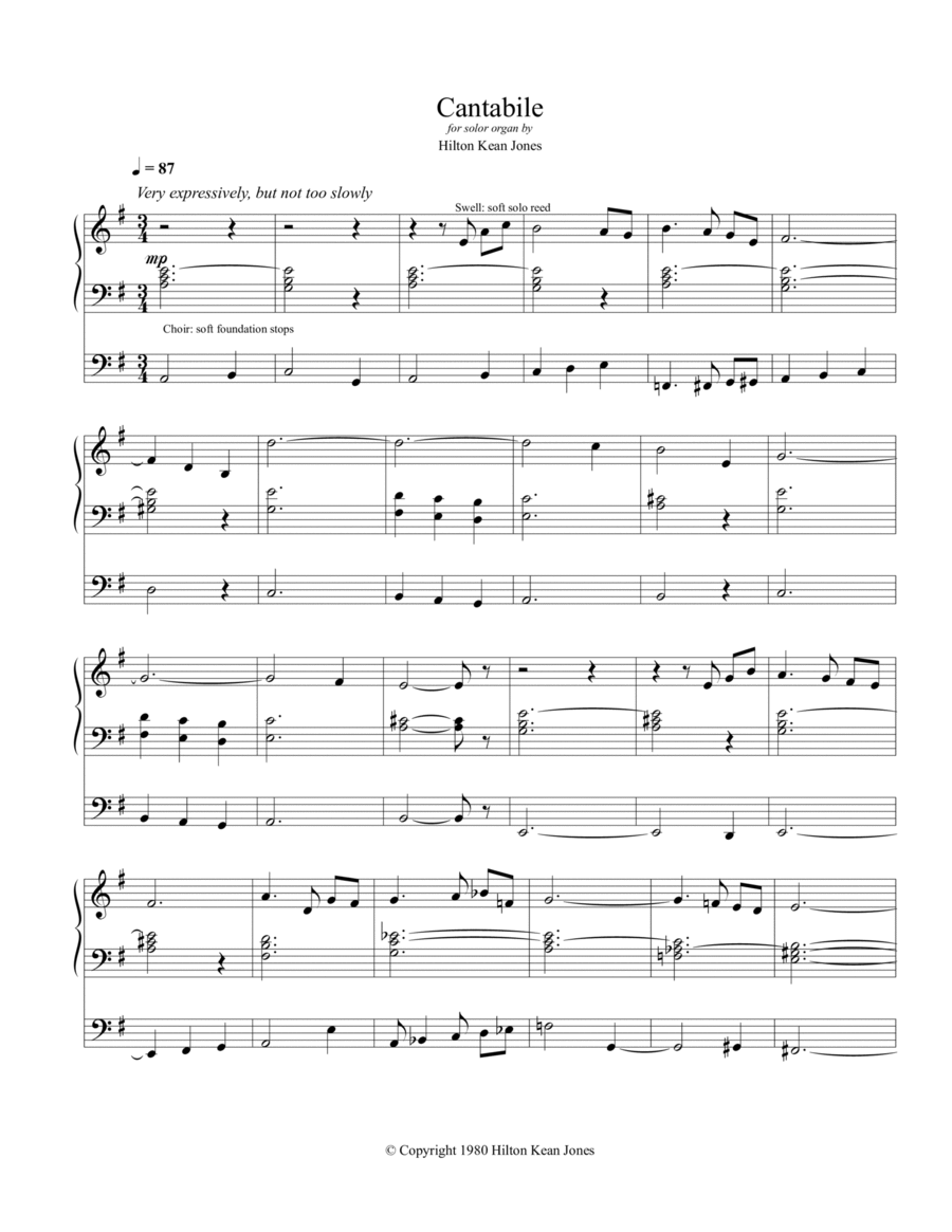 Cantabile for pipe organ Cantabile for pipe organ Organ Solo scores gallery preview page 1