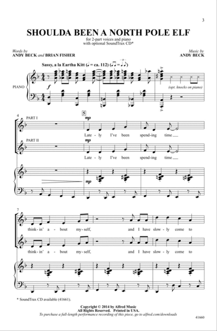 Shoulda Been a North Pole Elf Choir scores gallery preview page 1