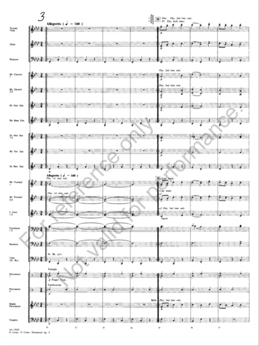 O Come, O Come, Emmanuel Concert Band scores gallery preview page 9
