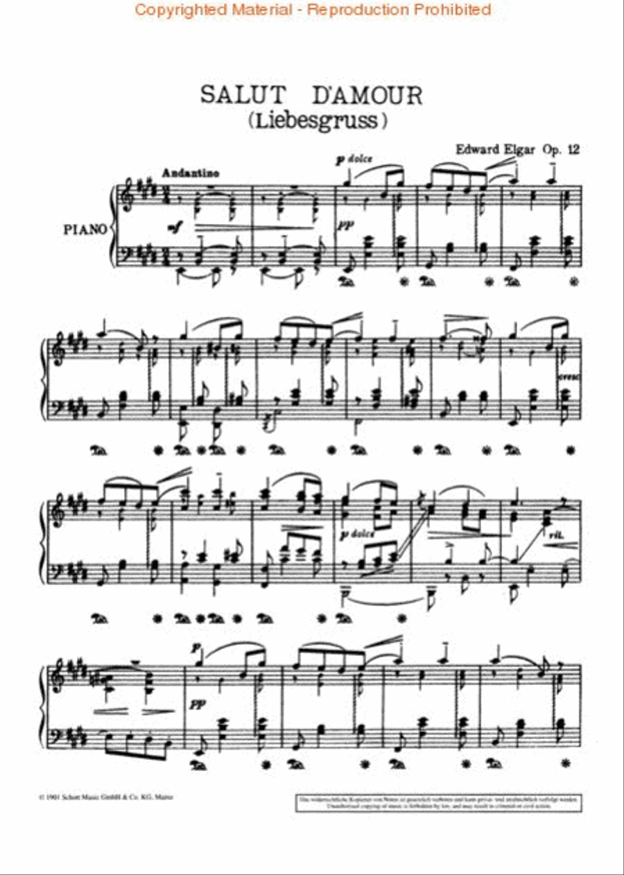 Salut d'amour, Op. 12 Piano Solo scores gallery preview page 2