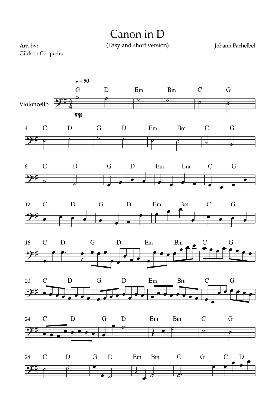 Canon in D Chamber Music scores gallery preview page 1
