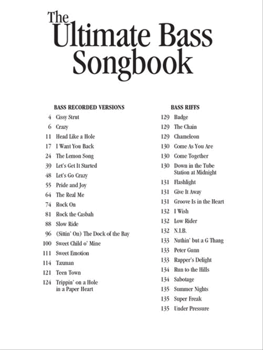 The Ultimate Bass Songbook Electric Guitar scores gallery preview page 2