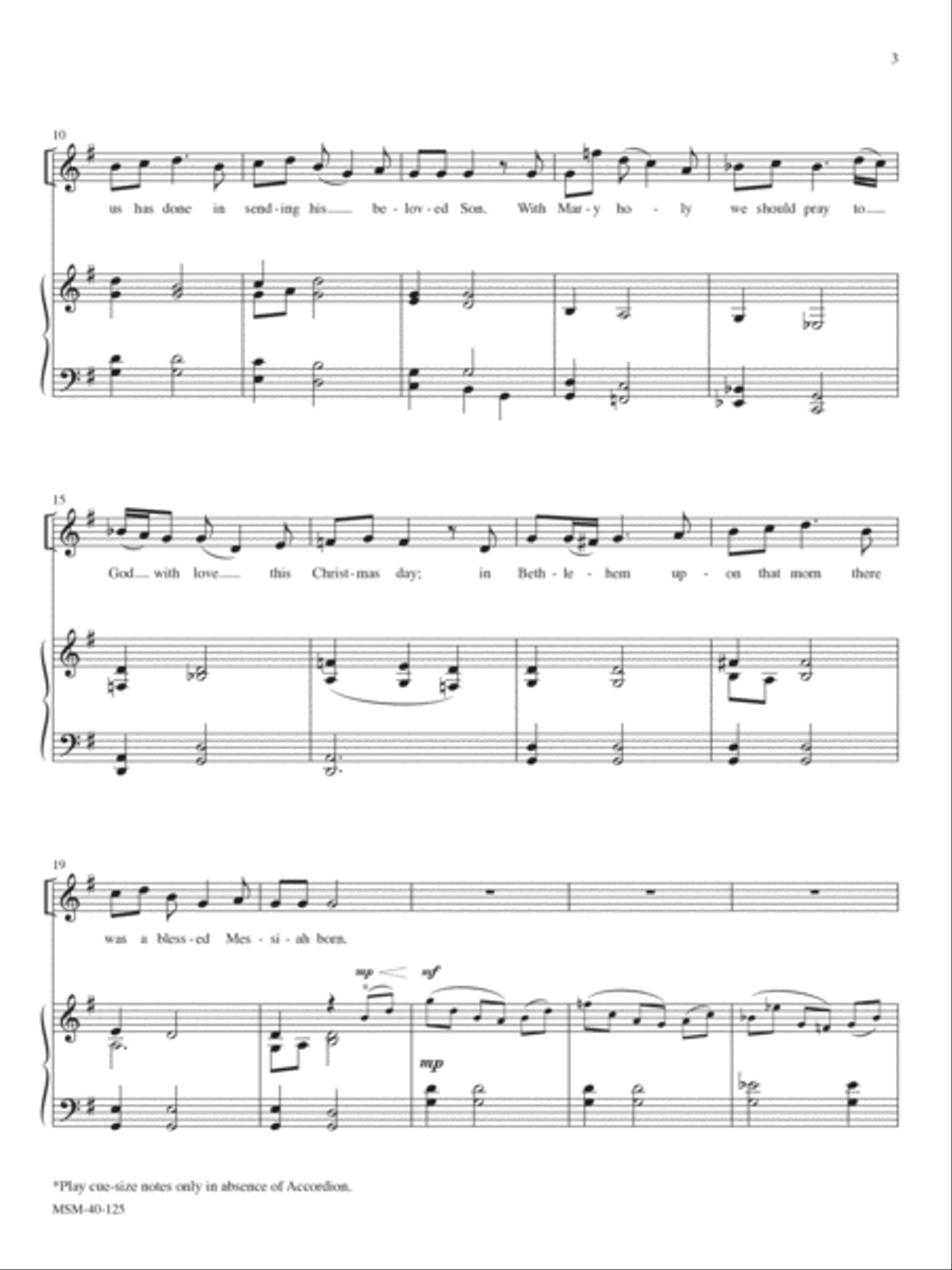 Wexford Carol (Downloadable Piano/Vocal Score) Cello scores gallery preview page 3
