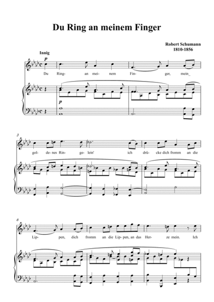 Schumann-Du Ring an meinem Finger in A♭ Major
