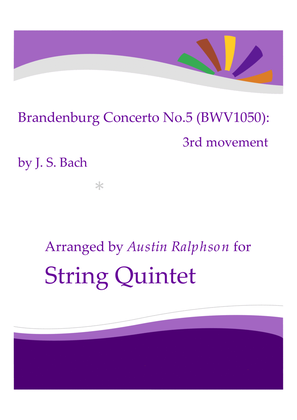 Book cover for Brandenburg Concerto No.5, 3rd movement - string quintet