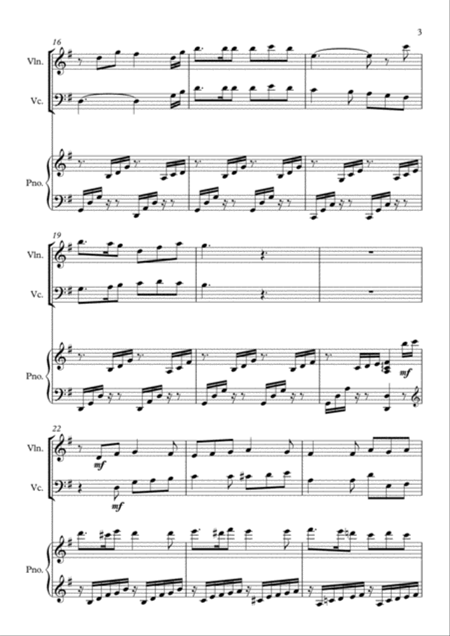 The Old Rugged Cross, for Piano Trio Piano Trio scores gallery preview page 3