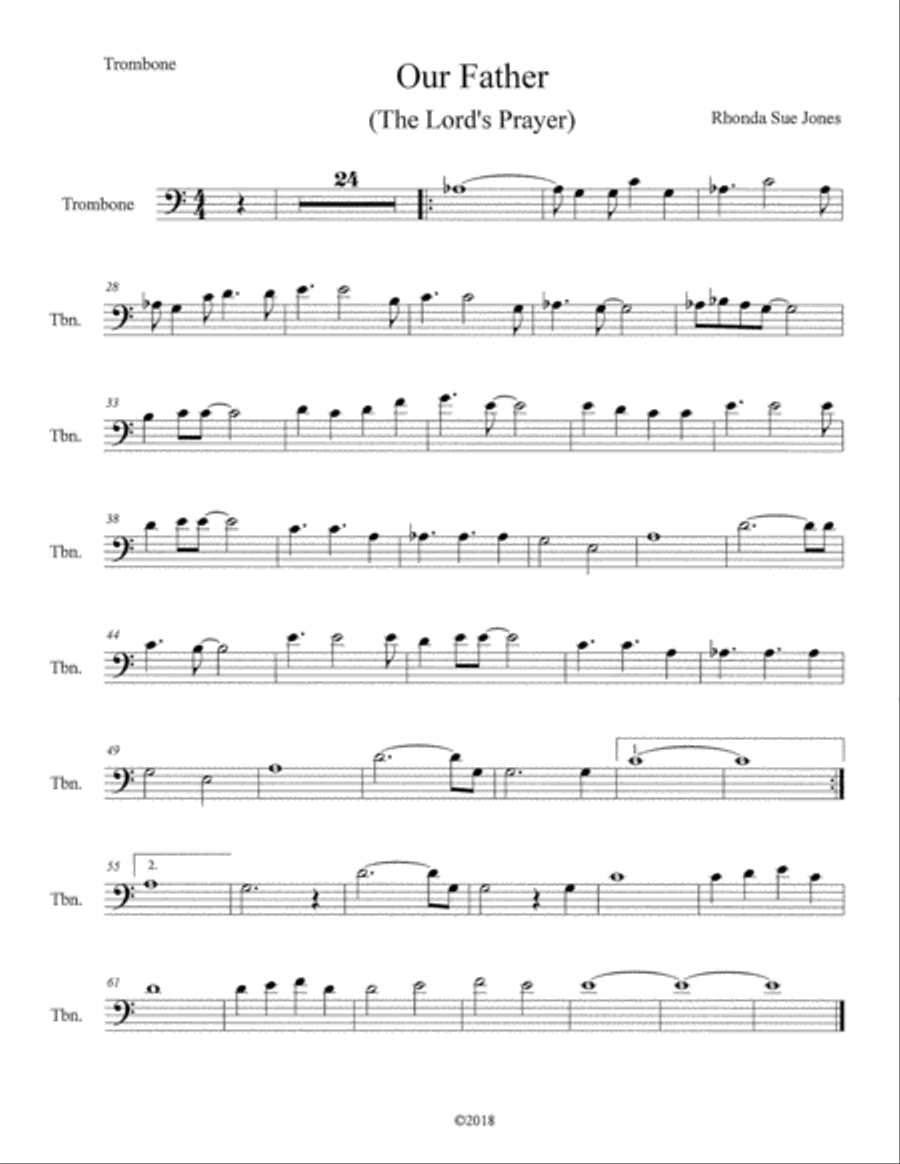 Our Father (The Lord's Prayer)-Trombone Choir scores gallery preview page 1