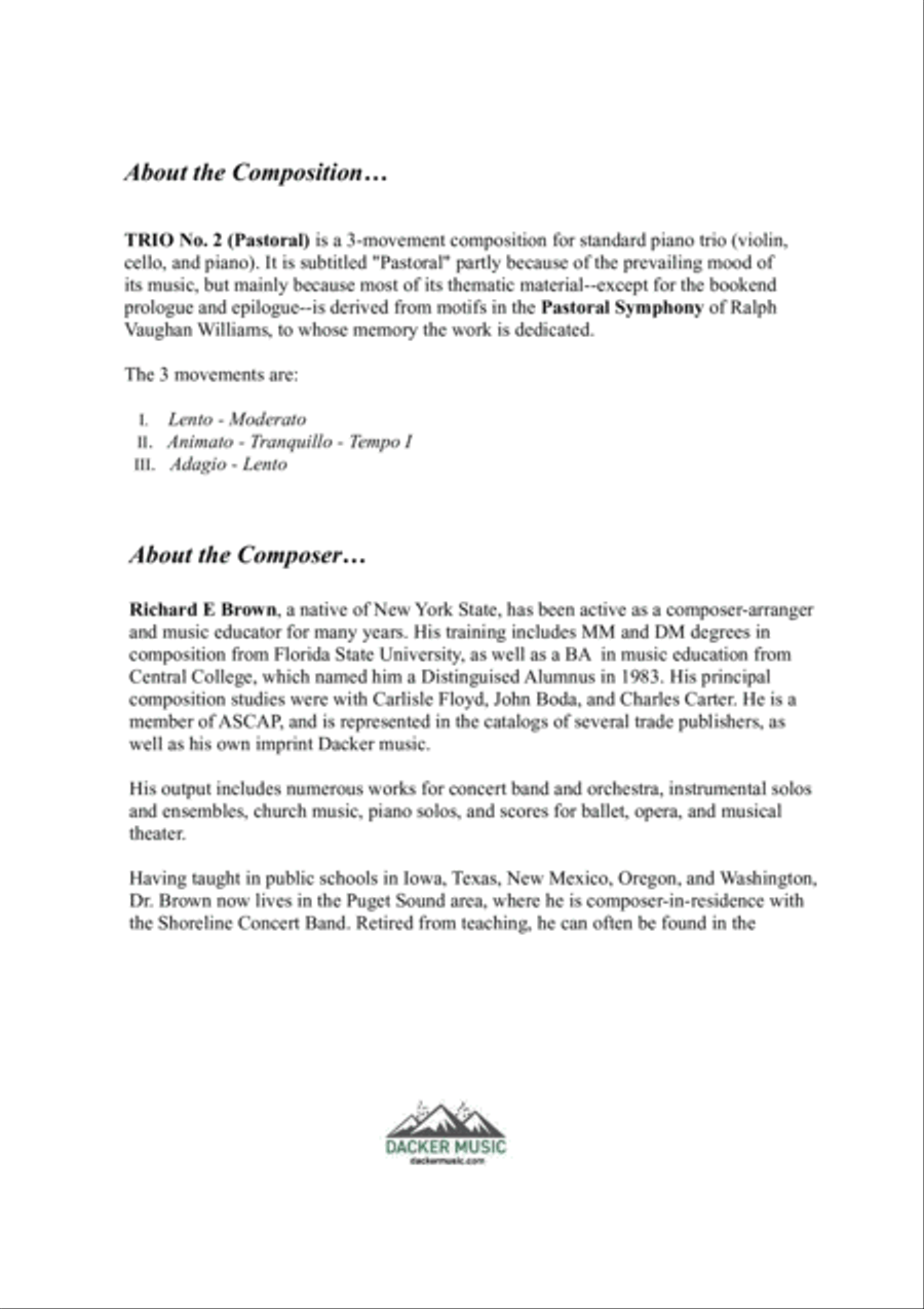 Trio No. 2 - Pastoral Piano Trio scores gallery preview page 2