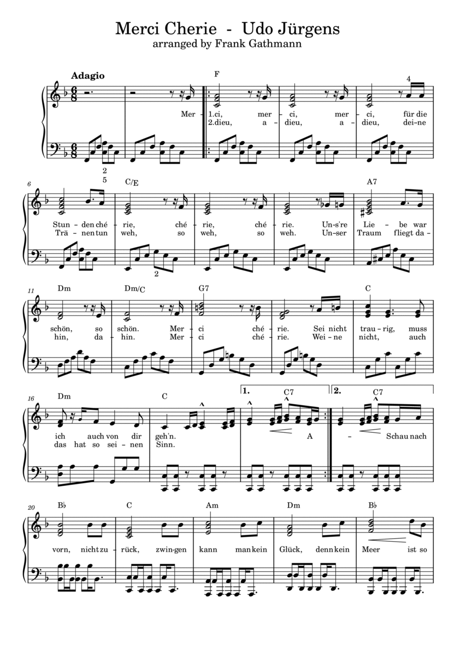 Merci Cherie Merci Cherie Voice scores gallery preview page 1