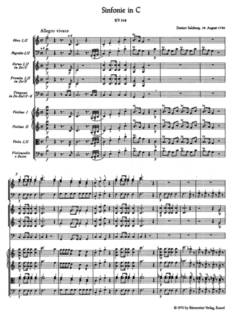 Sinfonie, No. 34 C major, KV 338