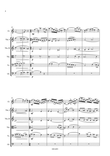 Concertpiece for Clarinet and String Orchestra (Score and Parts)