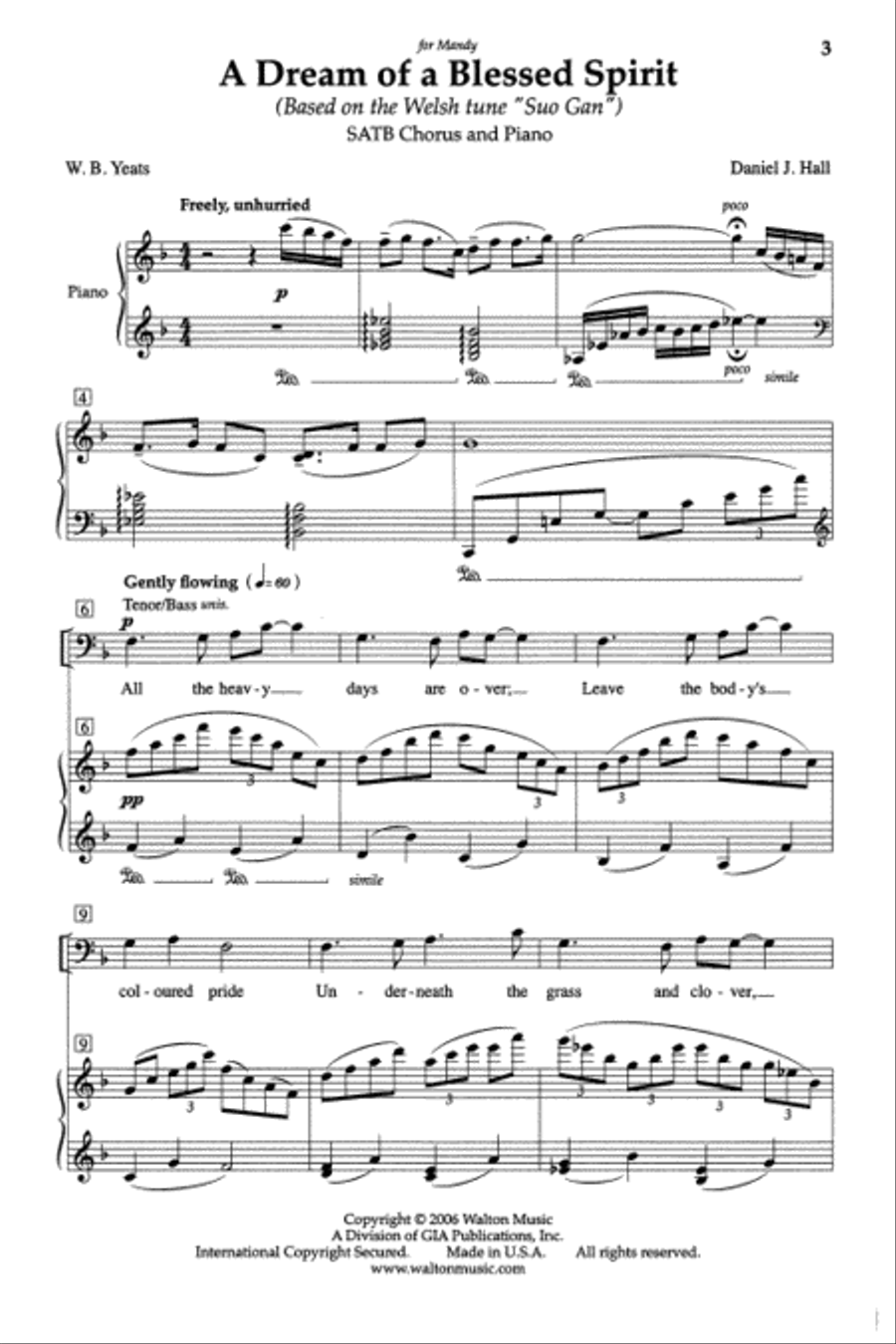 A Dream of a Blessed Spirit 4-Part scores gallery preview page 2