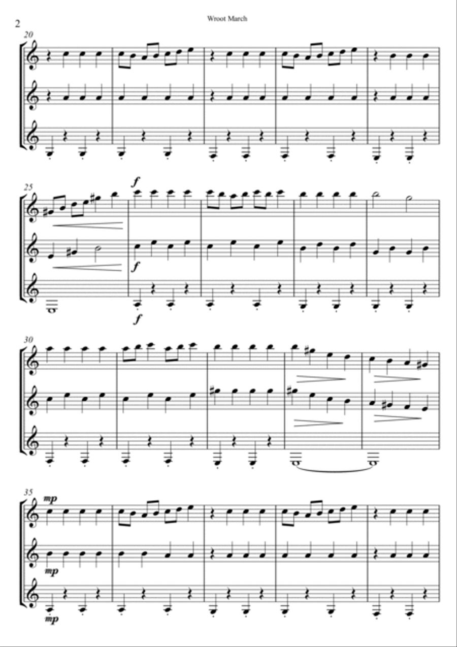 Wroot March Guitar Ensemble scores gallery preview page 2