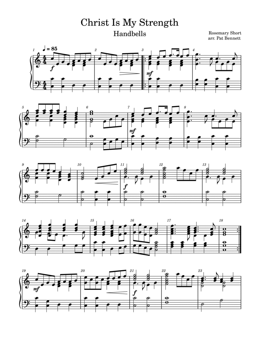 Christ Is My Strength Christ Is My Strength Handbell Choir scores gallery preview page 1