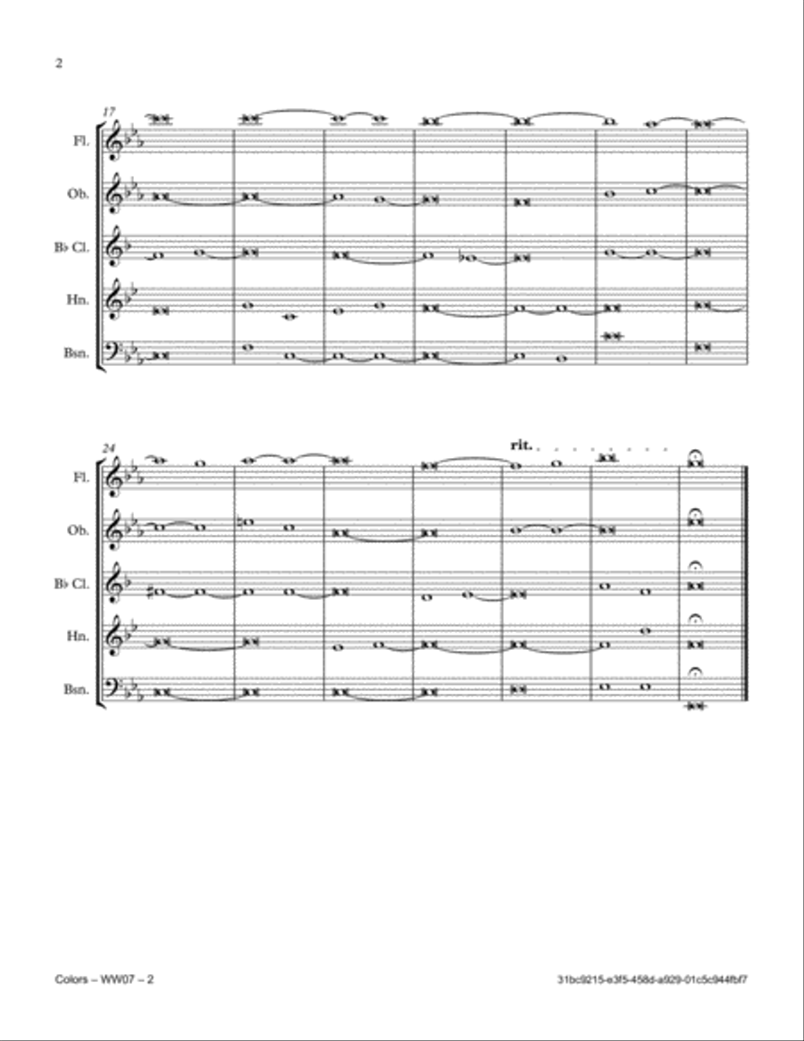 Colors Colors Woodwind Quintet scores gallery preview page 2