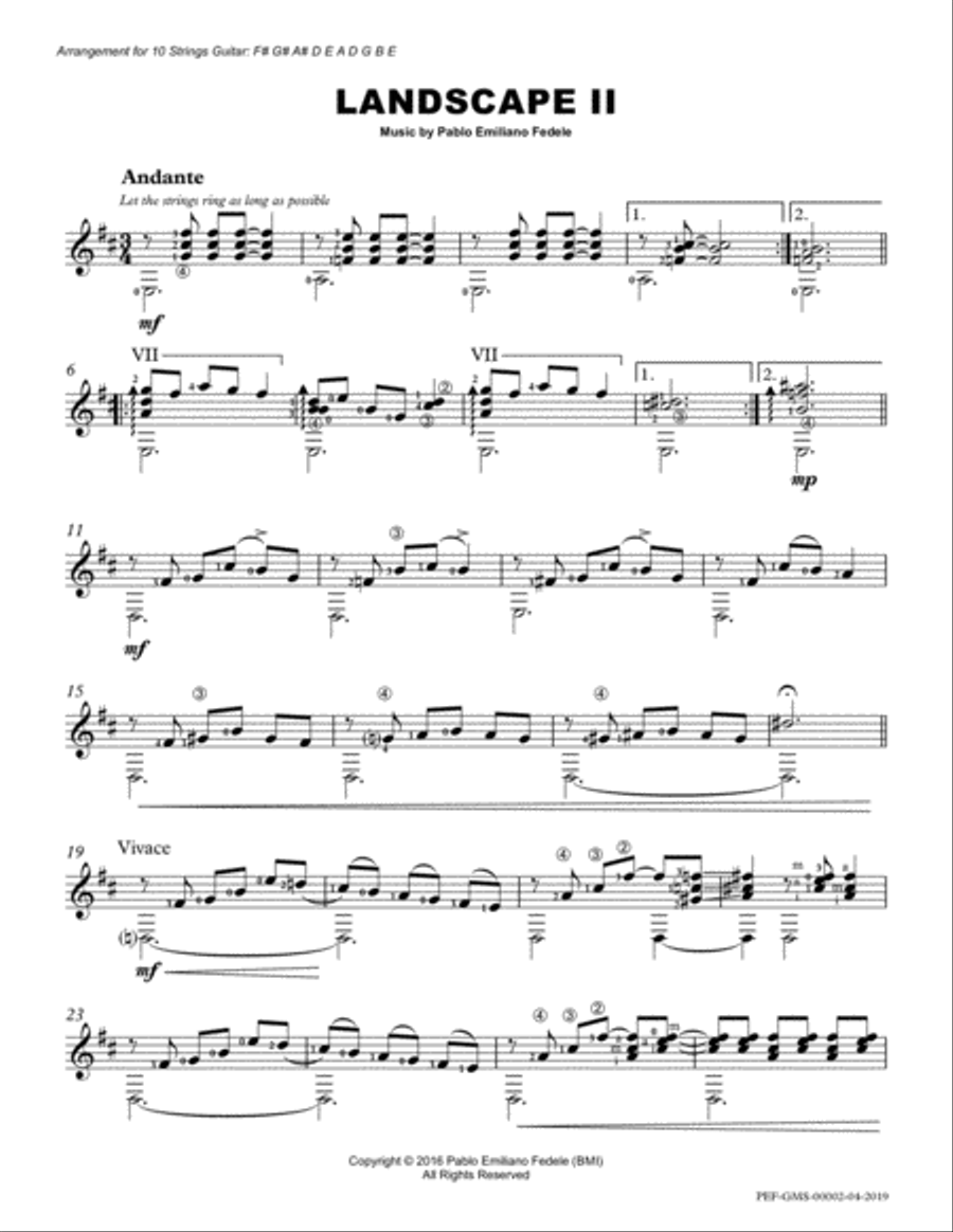 Landscape II - New Edition Classical Guitar scores gallery preview page 2