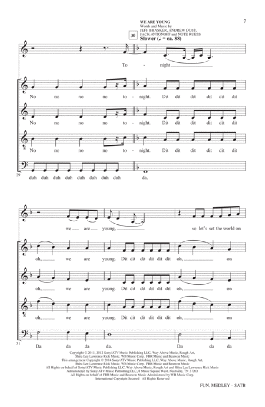 fun. Medley (from the Sing-Off) (arr. Deke Sharon) 4-Part scores gallery preview page 6