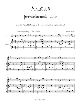 Minuet in G for violin and piano