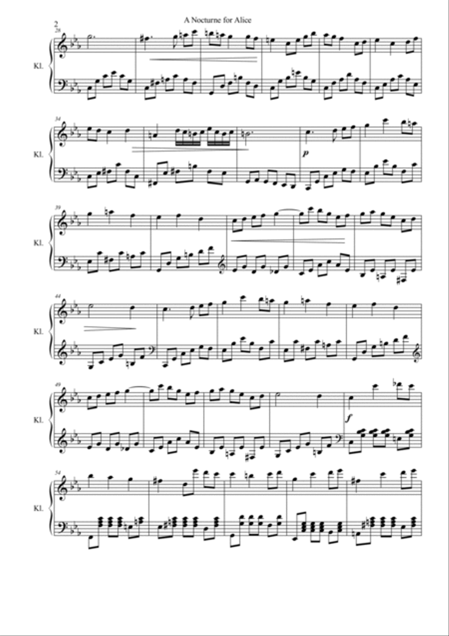 A Nocturne for Alice Piano Solo scores gallery preview page 2
