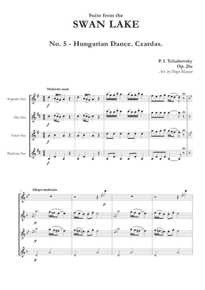 "Hungarian Dance. Czardas" from Swan Lake Suite for Saxophone Quartet