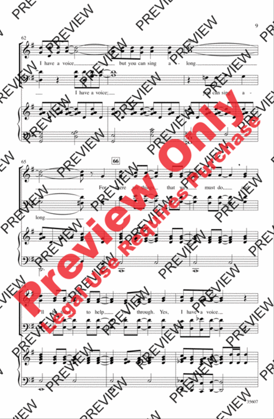 I Have a Voice 4-Part scores gallery preview page 9
