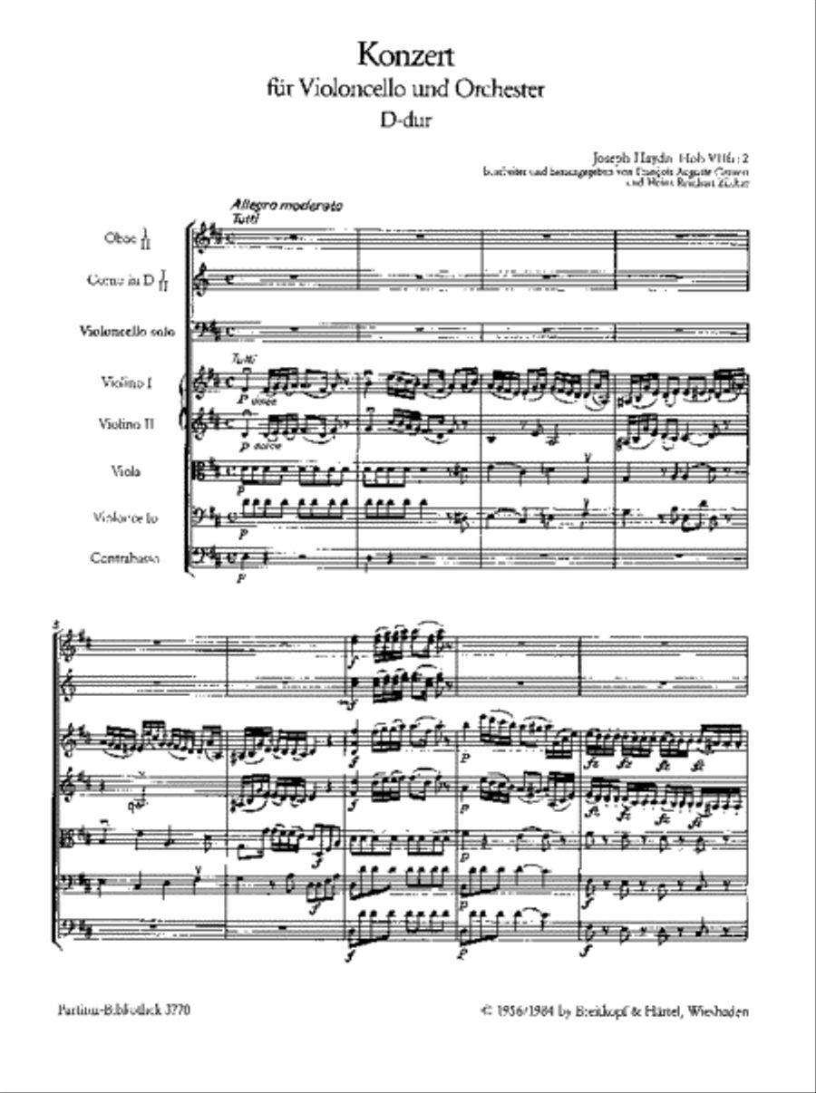Violoncello Concerto in D major Hob VIIb:2 Orchestra scores gallery preview page 2