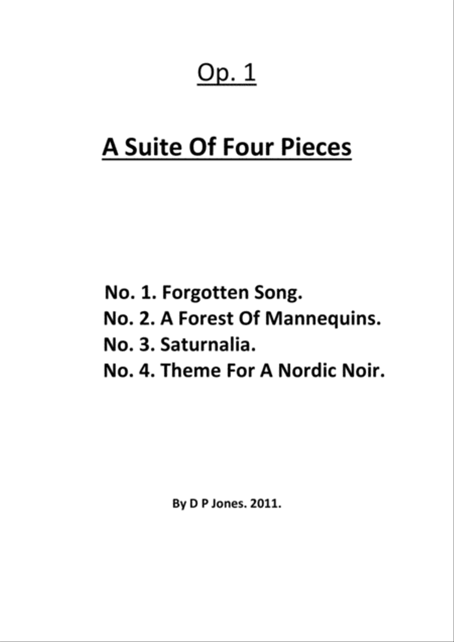 Op. 1 A Suite Of Four Pieces Piano Solo scores gallery preview page 1