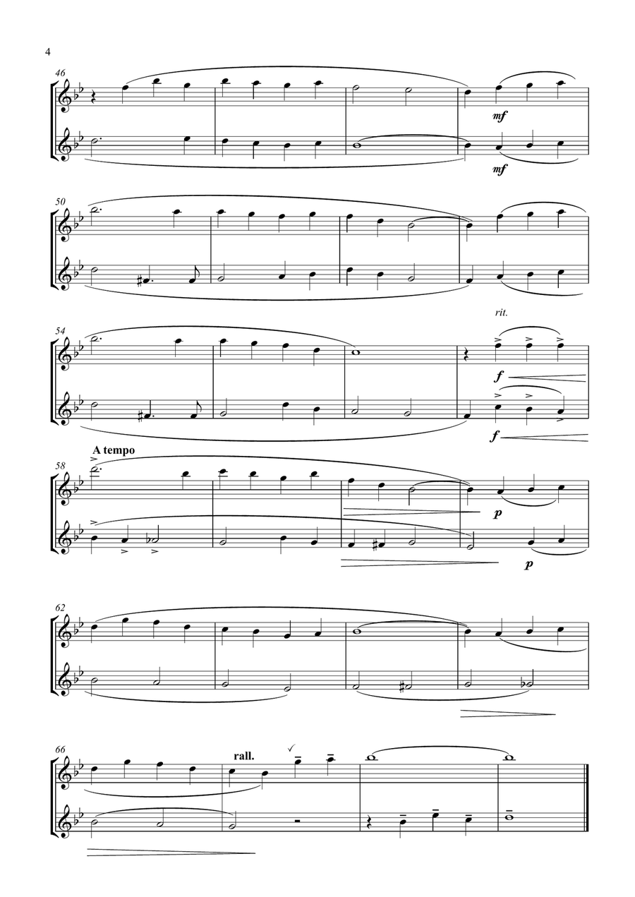 Danny Boy for Flute duet Flute Duet scores gallery preview page 4
