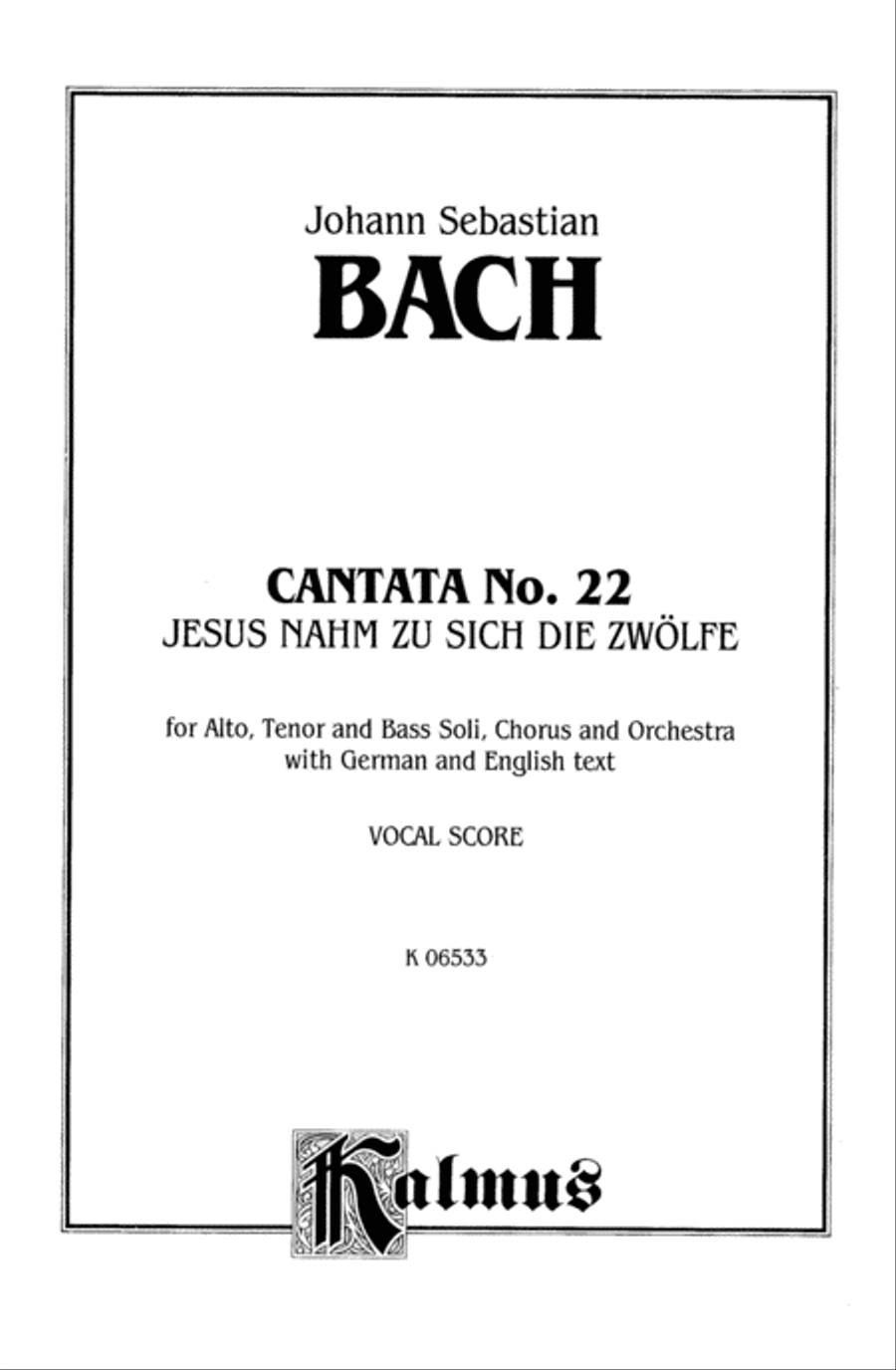 Cantata No. 22 -- Jesus nahm zu sich die Zwolfe 4-Part scores gallery preview page 2