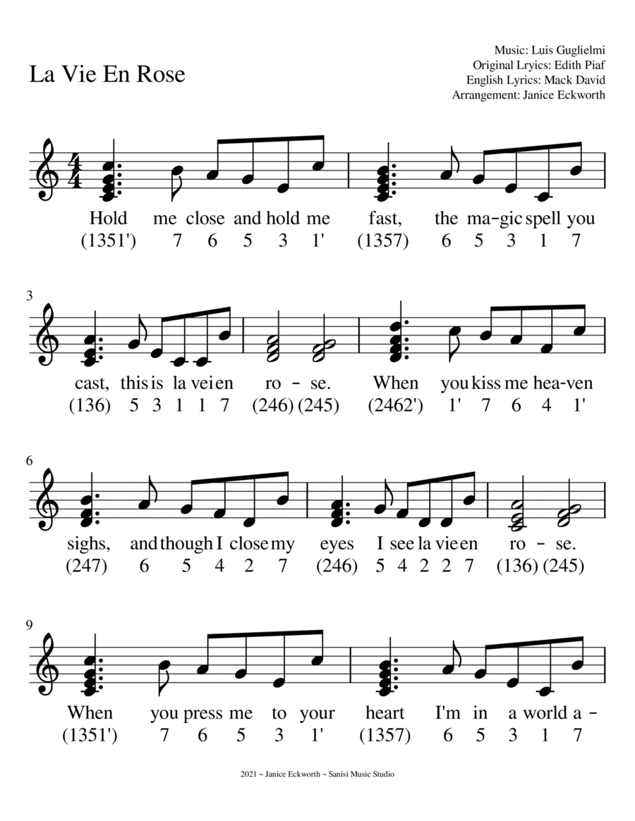 La Vie En Rose (for Kalimba)