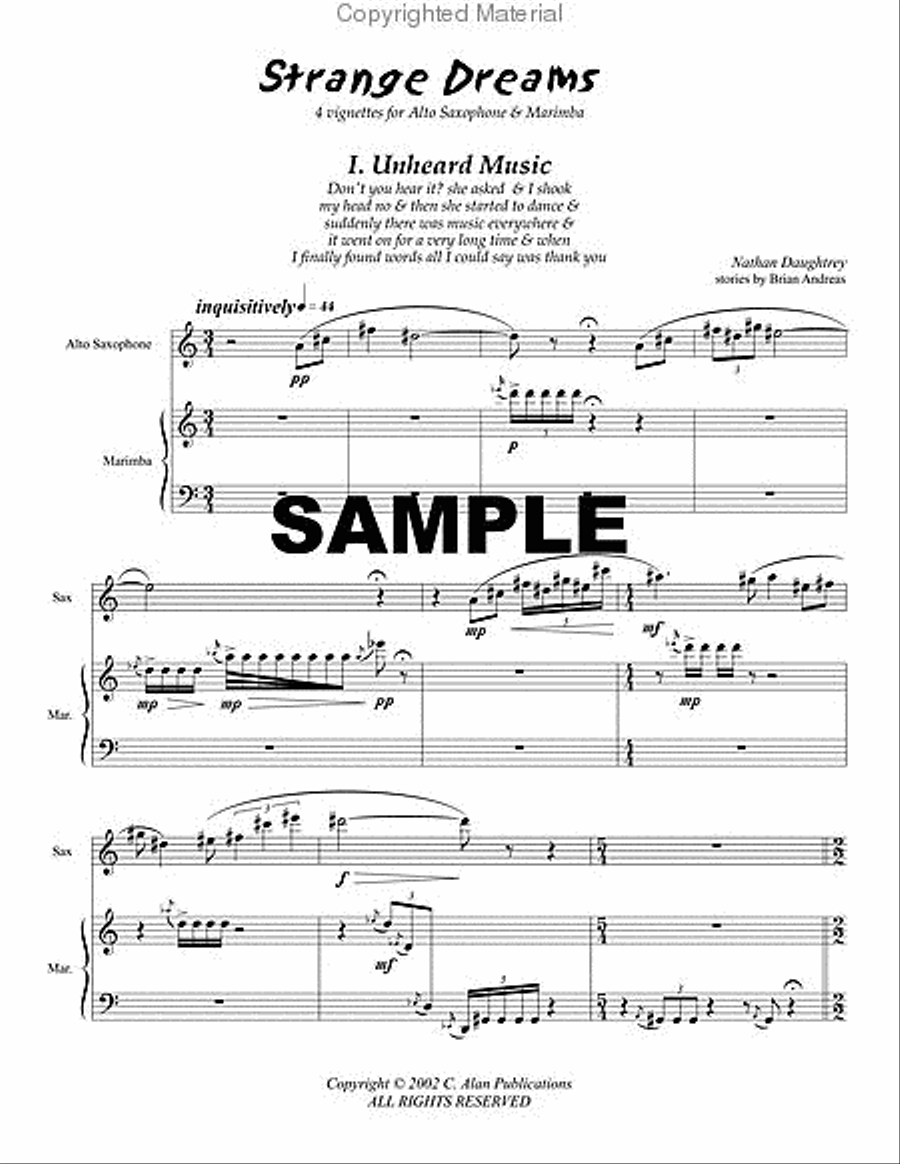 Strange Dreams (score & parts) Clarinet scores gallery preview page 2