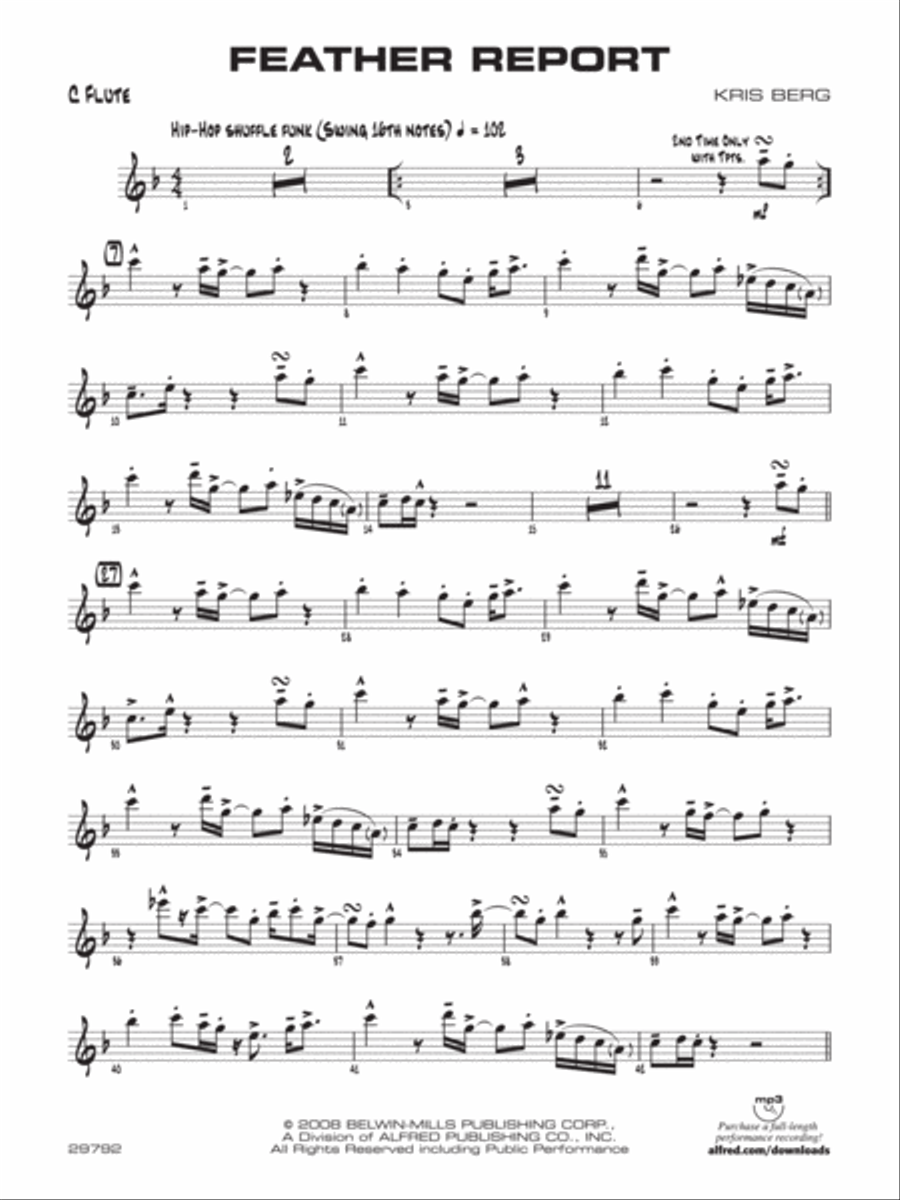 Feather Report: Flute Jazz Ensemble scores gallery preview page 1