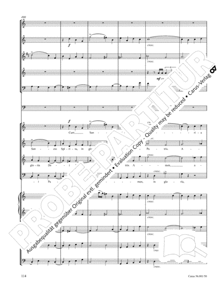 Messa a 4 voci con orchestra ("Messa di Gloria"). Arrangement for chamber orchestra arr. Joachim Linckelmann